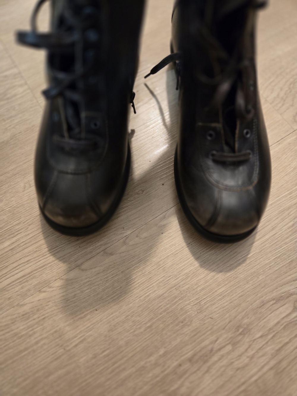 Camper Black Leather Lace-Up Ankle Boots